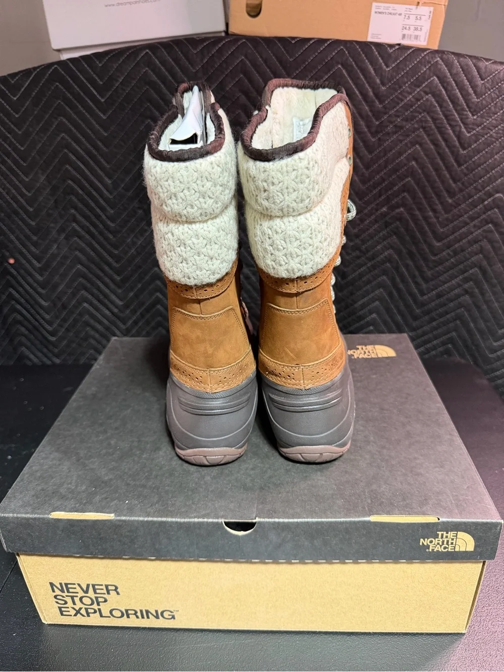The North Face Women's Brown and Gray Cold-Weather Lace-Up Boots